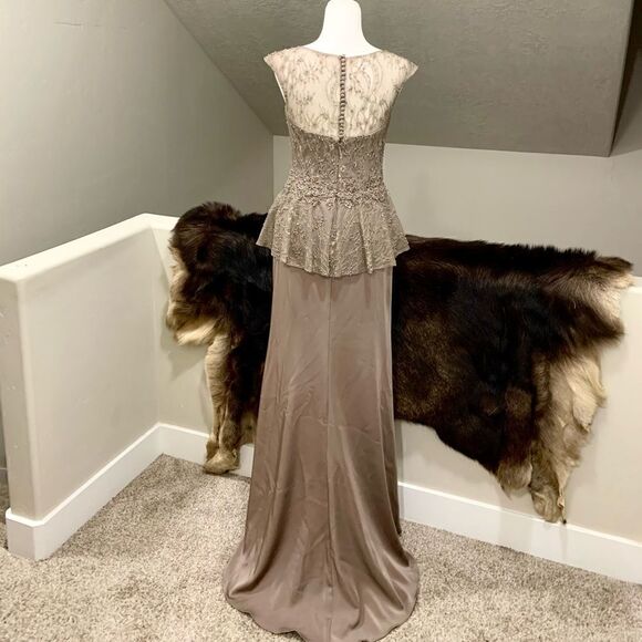 Elegant  Floral Lace with Exquisite Crystal Beads Gown - Picture 9 of 16